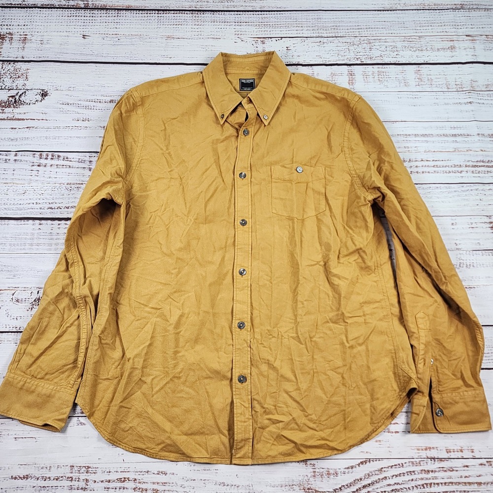 Todd Snyder Shirt Mens L Mustard Yellow Button Down Long Sleeve Cotton Flannel